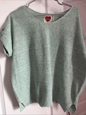 L'ovedbaby Mint Green Short-Sleeve Knit Sweater